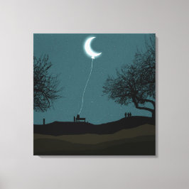 Moon Balloon Canvas Afdruk