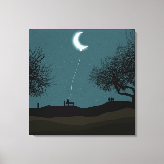Moon Balloon Canvas Afdruk (Voorkant)