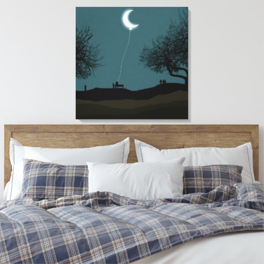 Moon Balloon Canvas Afdruk (Insitu (Slaapkamer))