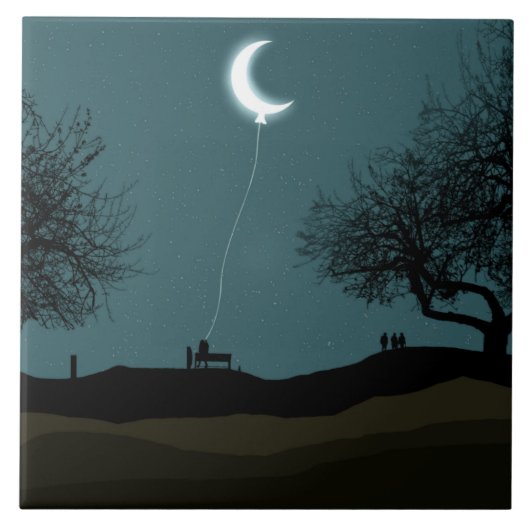 Moon Balloon Tegeltje (Voorkant)