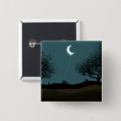 Moon Balloon Vierkante Button 5,1 Cm (Voorkant /achterkant)