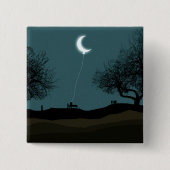 Moon Balloon Vierkante Button 5,1 Cm (Voorkant)