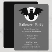 Moon Bat Halloween Party Kaart (Voorkant / Achterkant)