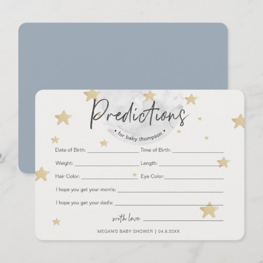 Moon begint met voorspellingen voor Baby shower Kaart (Voorkant / Achterkant)