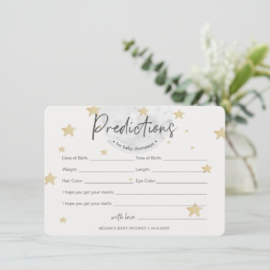 Moon begint met voorspellingen voor Baby shower Kaart (Staand voorkant)