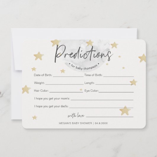 Moon begint met voorspellingen voor Baby shower Kaart (Voorkant)