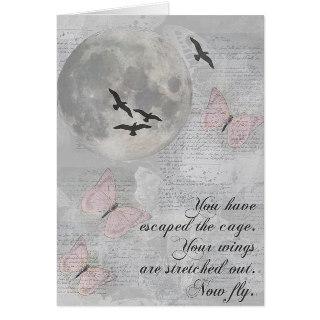 Moon Birds Fly Escape Rumi Card (Voorkant)