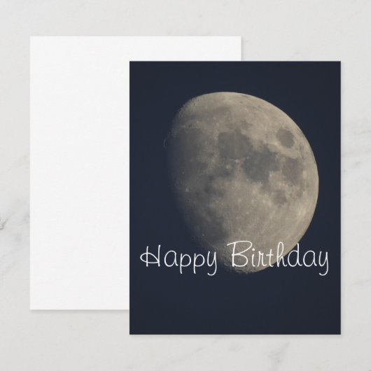 Moon Birthday Kaart (Voorkant / Achterkant)