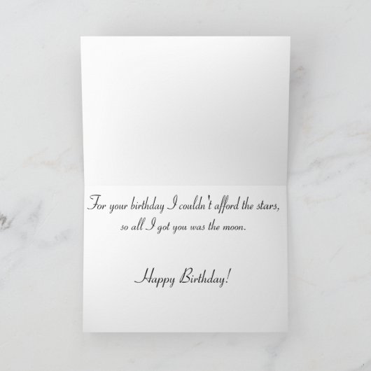 Moon Birthday Kaart (Binnen)