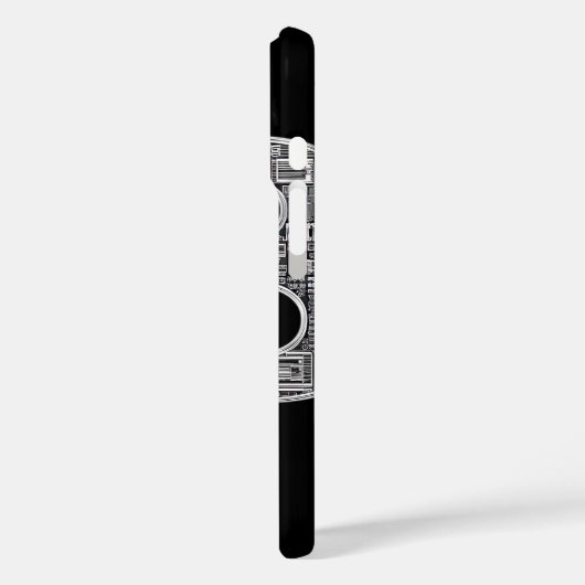 Moon Bitcoin Circuit Design Tech Enthusiast Hoesje (Achterkant / Links)