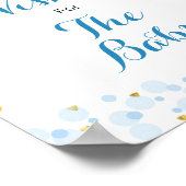 Moon blauw Baby shower Wishes for Baby Sign Poster (Hoek)