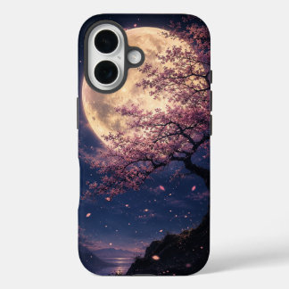 Moon Blossom - 幻想月夜の桜シルエット iPhone 16 Hoesje