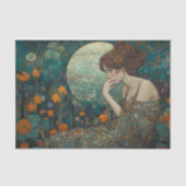 Moon Blossom Art Nouveau Decoupage Tissuepapier (Voorkant)