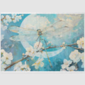 Moon Blossoms Dragonfly Bloemen Decoupage Tissuepapier (Voorkant)
