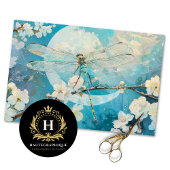 Moon Blossoms Dragonfly Bloemen Decoupage Tissuepapier