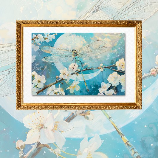 Moon Blossoms Dragonfly Bloemen Decoupage Tissuepapier