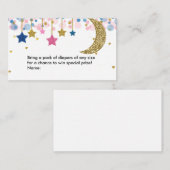 Moon Blue Pink Diaper Raffle Informatiekaartje (Voorkant / Achterkant)