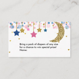 Moon Blue Pink Diaper Raffle Informatiekaartje