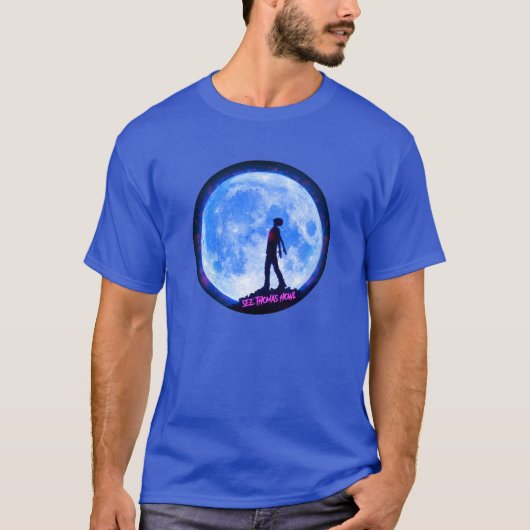(Moon Blue) STH Logo T-Shirt met ruggengraat (Voorkant)