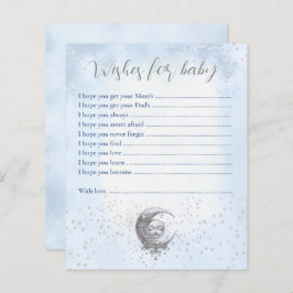 Moon Blue Wensen Voor Baby Kaart Baby shower Spel