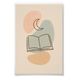 Moon & Book Minimalist Poster