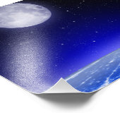 Moon Boven de aarde Foto Afdruk (Hoek)