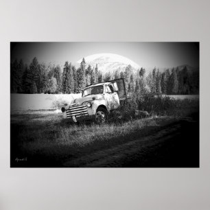 Moon boven roest poster