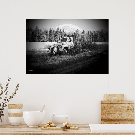 Moon boven roest poster (Keuken)