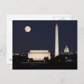 Moon boven Washington DC Briefkaart (Voorkant / Achterkant)