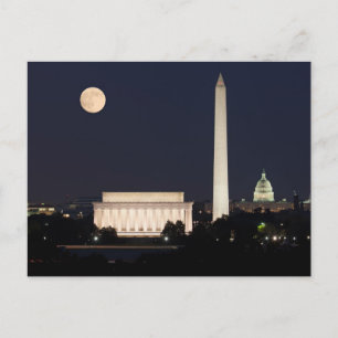 Moon boven Washington DC Briefkaart