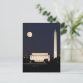 Moon boven Washington DC Briefkaart (Staand voorkant)