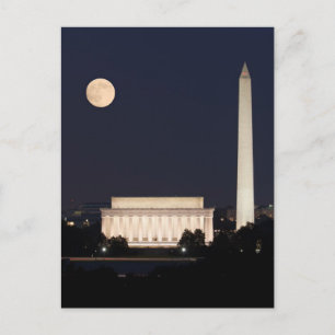 Moon boven Washington DC Briefkaart