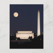 Moon boven Washington DC Briefkaart (Voorkant)