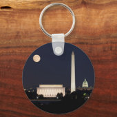 Moon boven Washington DC Sleutelhanger (Voorkant)