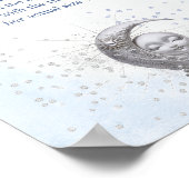 Moon Boy Baby shower Hoe groot is de buik van mama Poster (Hoek)