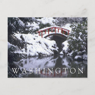 Moon Bridge & Vijver in de winter Gefeliciteerd Briefkaart