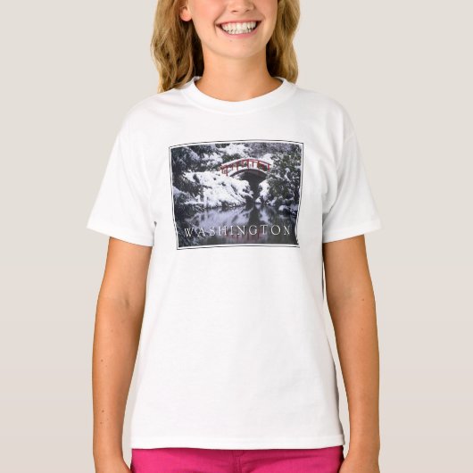 Moon Bridge & Vijver in de winter | Seattle, Washi T-shirt (Voorkant)