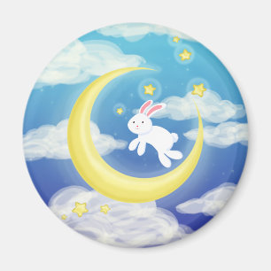 Moon Bunny Blue Magneet
