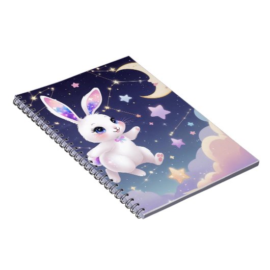 Moon Bunny Journal – Celestial Dream Rabbit Kawaii Notitieboek (Rechterzijde)