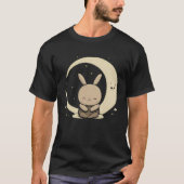 Moon Bunny Rabbit Sitting In Crescent Moon Easter  T-shirt (Voorkant)