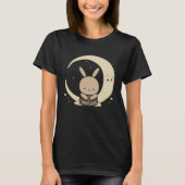 Moon Bunny Rabbit Sitting In Crescent Moon Easter  T-shirt (Voorkant)
