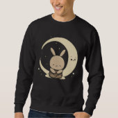 Moon Bunny Rabbit Sitting In Crescent Moon Easter  Trui (Voorkant)