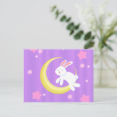 Moon Bunny Stars Briefkaart (Staand voorkant)