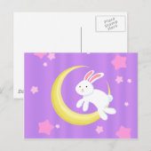 Moon Bunny Stars Briefkaart (Voorkant / Achterkant)