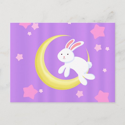 Moon Bunny Stars Briefkaart (Voorkant)