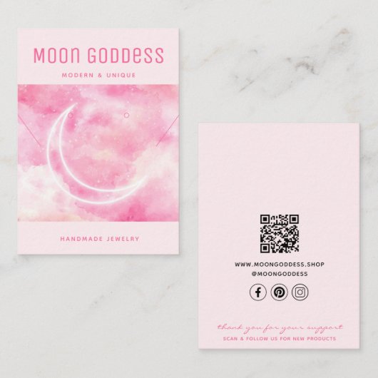 Moon Business QR Code Sieraden Display Kaarten Contactkaartje (Voorkant / Achterkant)