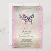 Moon Butterfly Glitter Confetti Baby shower Kaart (Voorkant)