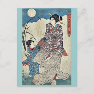 Moon by Utagawa, Kunisada Ukiyoe Briefkaart