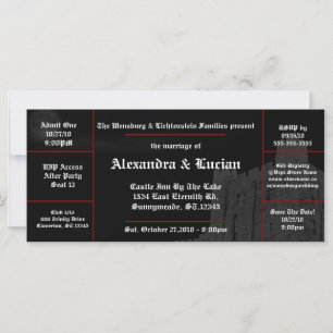 Moon Castle Gothic Wedding Ticket-uitnodigingen
