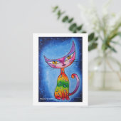 Moon Cat Briefkaart (Staand voorkant)